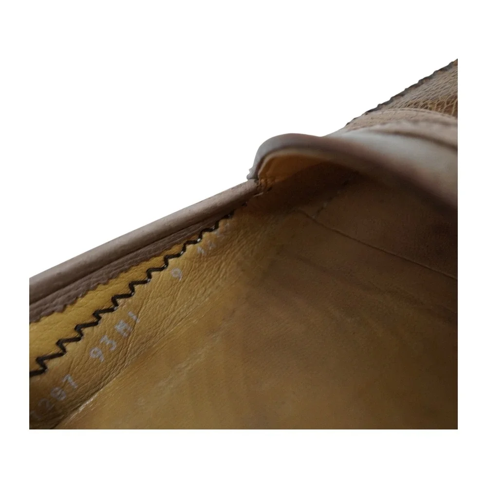 Moreschi Tan Ostrich Leather Penny Loafers Mens 9‎ Made in Italy